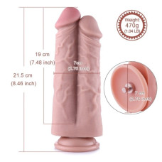 Подвійний фалоімітатор для секс-машин, довжина 21,6 см Hismith 8.5» Two Cocks One Hole Silicone Dildo