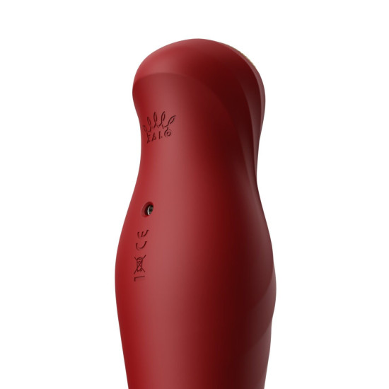 Смарт вібратор-пульсатор з кристалом Swarovski, бордовий Zalo King Wine Red