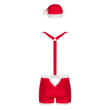 Мужской эротический костюм Санта-Клауса (боксеры на подтяжках) Obsessive Mr Claus, 2XL/3XL