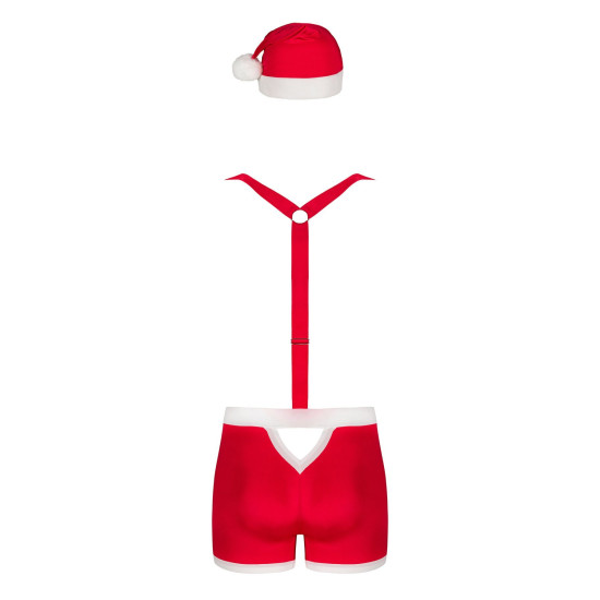 Мужской эротический костюм Санта-Клауса (боксеры на подтяжках) Obsessive Mr Claus, 2XL/3XL