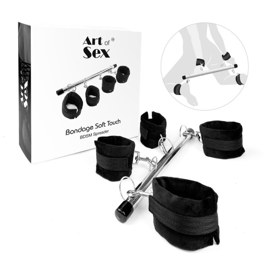 Колодка-распорка для рук и ног, черная Art of Sex Bondage Soft Touch BDSM Spreader Black