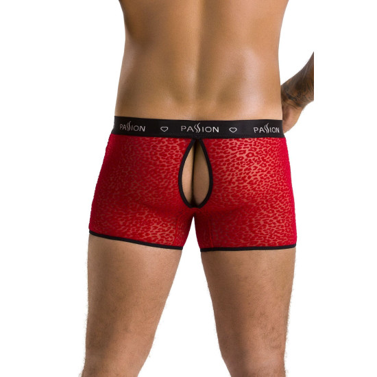 Прозрачные боксеры из сетки с леопардовым рисунком, красные Passion 046 Short Parker Red, L/XL