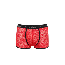 Прозрачные боксеры из сетки с леопардовым рисунком, красные Passion 046 Short Parker Red, L/XL