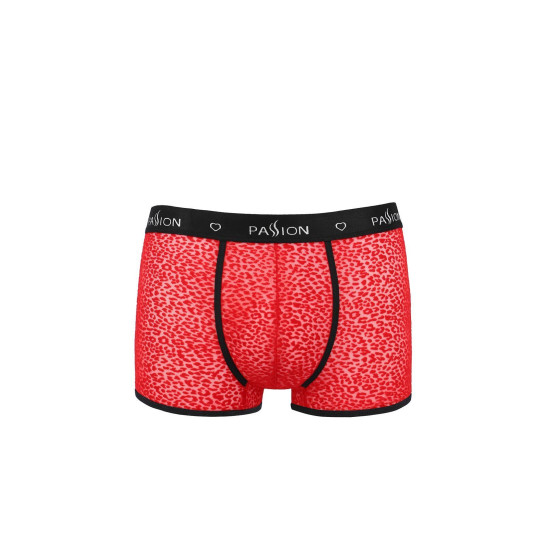 Прозрачные боксеры из сетки с леопардовым рисунком, красные Passion 046 Short Parker Red, L/XL