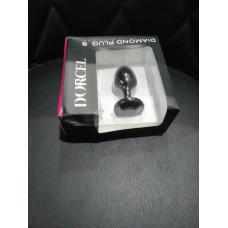 Металева анальна пробка з кристалом, чорна Dorcel Diamond Plug Black, S (пом'ята упаковка)