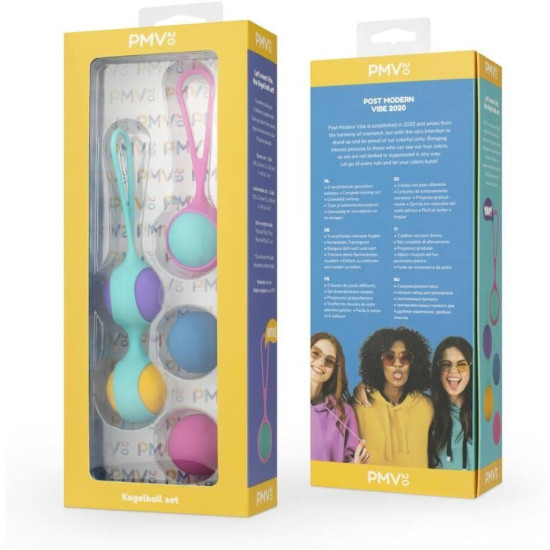 Набір вагінальних кульок з двома тримачами, маса 40, 50, 60 г PMV20 Vita Kegel Ball Set