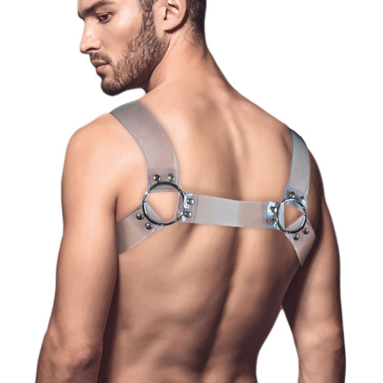Чоловіча портупея на груди, прозора Feral Feelings Bulldog Harness Transparent