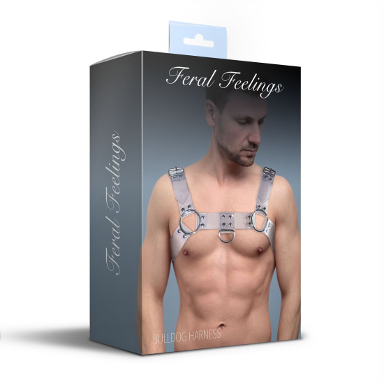 Чоловіча портупея на груди, прозора Feral Feelings Bulldog Harness Transparent