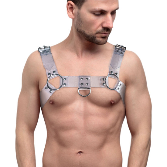 Чоловіча портупея на груди, прозора Feral Feelings Bulldog Harness Transparent