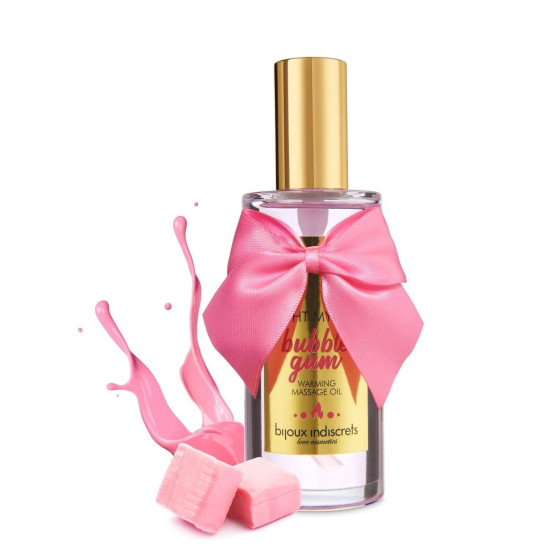 Розігрівауче масло з ароматом полуничної жуйки Bijoux Indiscrets Light My Fire - Strawberry Bubblegum, 100 ml
