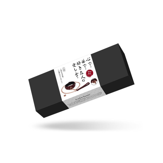 Шкіряний нашийник з повідцем і замком-сердечком, червоний Liebe Seele Wine Red Curved Collar
