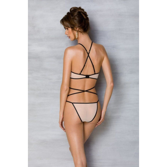Комплект белья (топ, трусики), кремовый Passion Chika Set Cream, L/XL