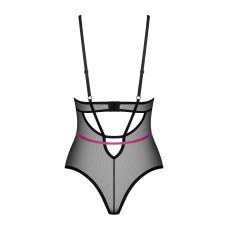 Боди, прозрачное, чашки на косточках, декор в виде лент Obsessive Novenes Teddy, XS/S