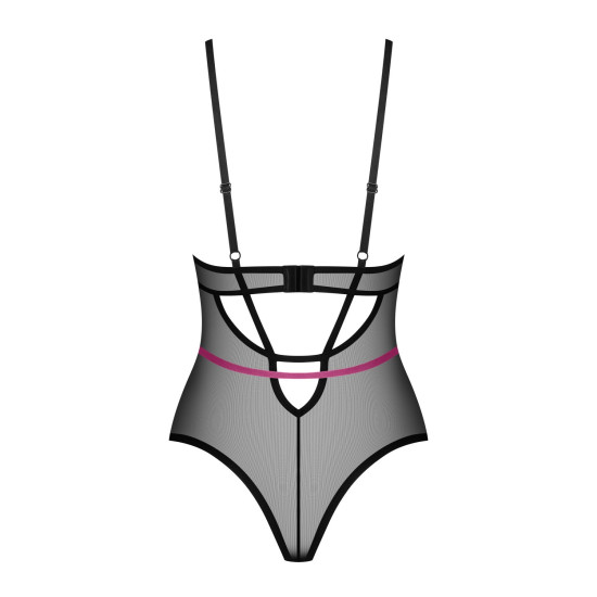Боди, прозрачное, чашки на косточках, декор в виде лент Obsessive Novenes Teddy, XS/S