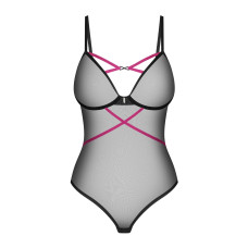 Боди, прозрачное, чашки на косточках, декор в виде лент Obsessive Novenes Teddy, XS/S