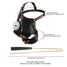 Маска-сбруя для орального секса с поводком Lockink Sevanda Blowjob Head Muzzle with Leash