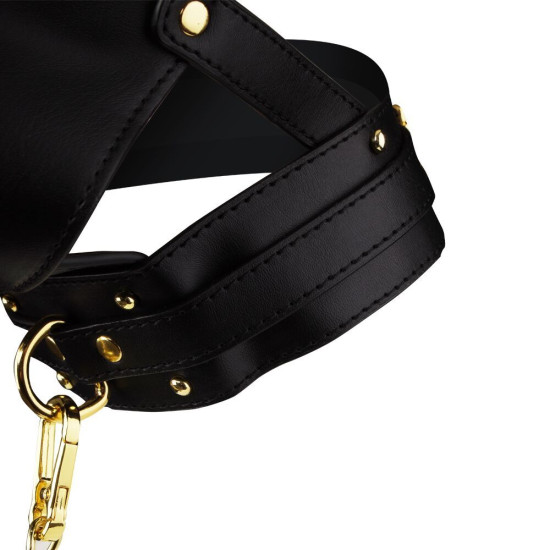 Маска-сбруя для орального секса с поводком Lockink Sevanda Blowjob Head Muzzle with Leash