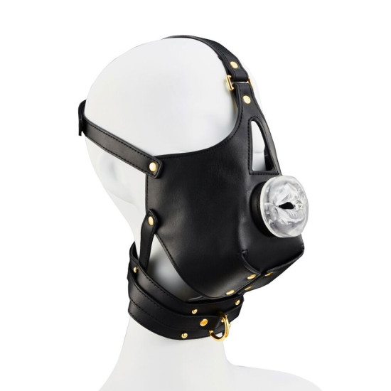 Маска-сбруя для орального секса с поводком Lockink Sevanda Blowjob Head Muzzle with Leash
