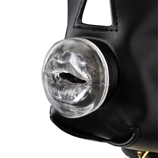 Маска-сбруя для орального секса с поводком Lockink Sevanda Blowjob Head Muzzle with Leash