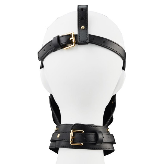 Маска-сбруя для орального секса с поводком Lockink Sevanda Blowjob Head Muzzle with Leash