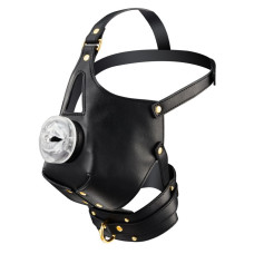 Маска-сбруя для орального секса с поводком Lockink Sevanda Blowjob Head Muzzle with Leash
