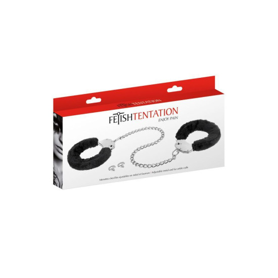 Поножи с меховой отделкой Fetish Tentation Adjustable Metal and Fur Ankle Cuffs