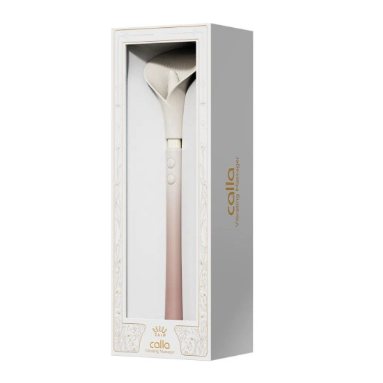 Вібромасажер у вигляді квітки, біло-рожевий Zalo Calla Ivory Pink