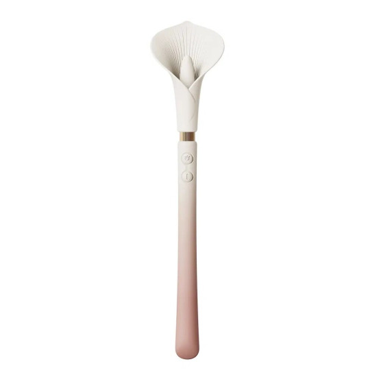 Вібромасажер у вигляді квітки, біло-рожевий Zalo Calla Ivory Pink