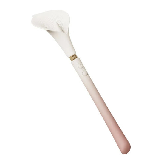 Вібромасажер у вигляді квітки, біло-рожевий Zalo Calla Ivory Pink