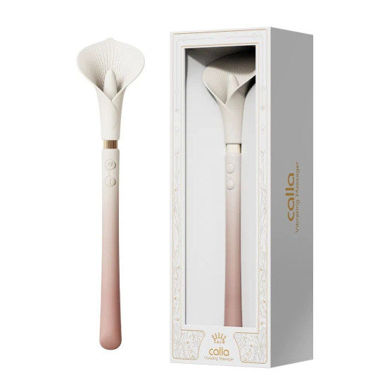 Вібромасажер у вигляді квітки, біло-рожевий Zalo Calla Ivory Pink