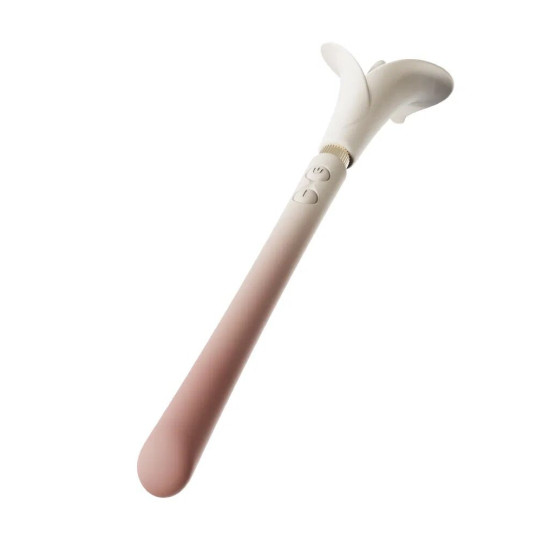 Вібромасажер у вигляді квітки, біло-рожевий Zalo Calla Ivory Pink