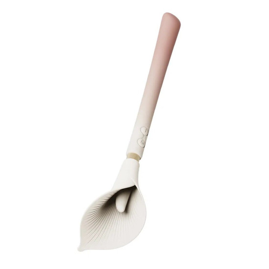 Вібромасажер у вигляді квітки, біло-рожевий Zalo Calla Ivory Pink
