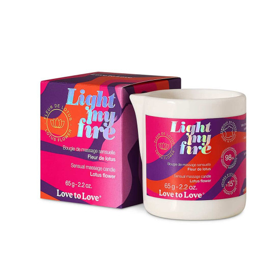 Масажна свічка з ароматом лотоса Love To Love Light My Fire Lotus, 65 ml