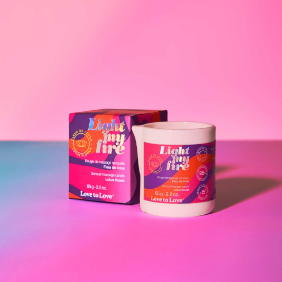 Масажна свічка з ароматом лотоса Love To Love Light My Fire Lotus, 65 ml