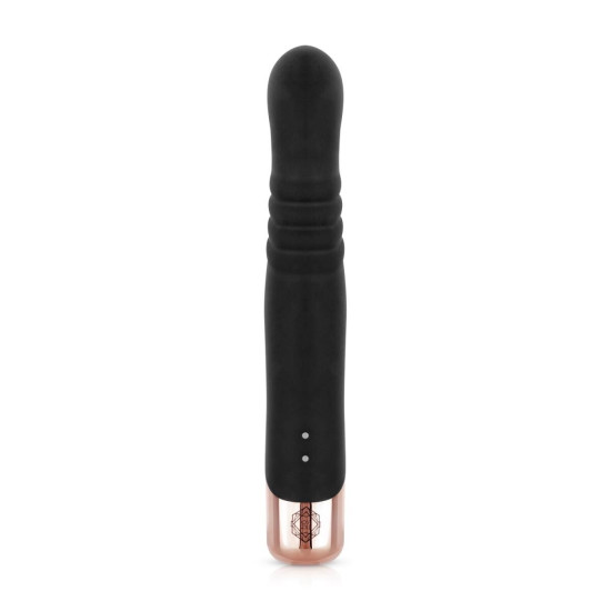 Вібратор-кролик з функцією поштовхів, чорний Rosy Gold Rabbit Vibrator With Thrusting Function Black