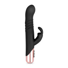 Вибратор-кролик с функцией толчков, черный Rosy Gold Rabbit Vibrator With Thrusting Function Black