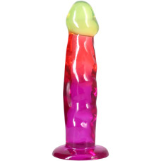 Дилдо, длина 19.1 см, радужный Doc Johnson Crystal Jellies - 7.5 Inch Classic Dong - Rainbow