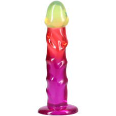 Дилдо, длина 19.1 см, радужный Doc Johnson Crystal Jellies - 7.5 Inch Classic Dong - Rainbow
