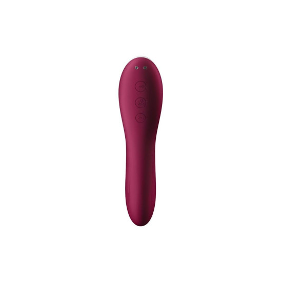 Вакуумний стимулятор з вібрацією, винно-червоний Satisfyer Dual Crush Wine Red