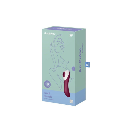 Вакуумний стимулятор з вібрацією, винно-червоний Satisfyer Dual Crush Wine Red