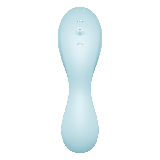 Вакуумный смарт-стимулятор с вибрацией Satisfyer Curvy Trinity 5 (Blue) (порвана упаковка!!!)
