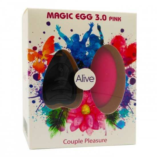 Виброяйцо розового цвета с пультом ДУ Alive Magic Egg 3.0 Pink