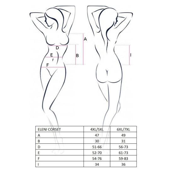 Корсет белого цвета с пажами (трусики в комплекте) ELENI CORSET White, 4XL/5XL