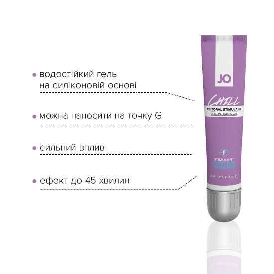 Стимулюючий гель для клітора, 10 ml, термін до 07.2024 JO Chill Cooling (Розпродаж)