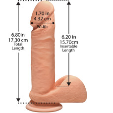 Фалоімітатор із мошонкою, довжина 17,3 см, діаметр 4,3 см - Doc Johnson The D Perfect D 7 Inch With Balls