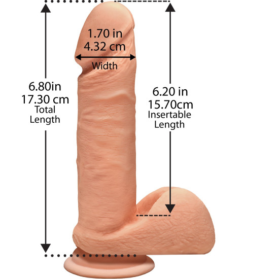 Фалоімітатор із мошонкою, довжина 17,3 см, діаметр 4,3 см - Doc Johnson The D Perfect D 7 Inch With Balls
