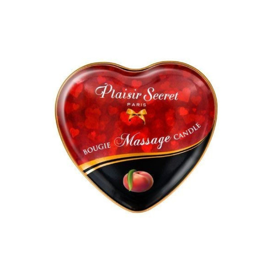 Масажна свічка у формі серця з персиковим ароматом Plaisirs Secrets Peach, 35 ml