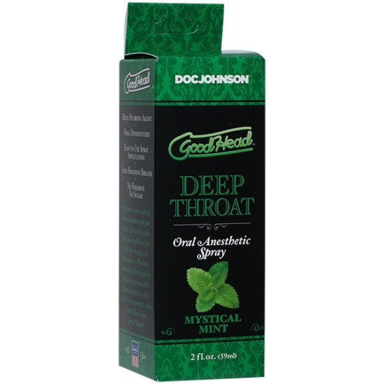 Спрей для глибокого мінету зі смаком м'яти Doc Johnson GoodHead DeepThroat Spray Mystical Mint, 59 ml