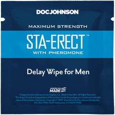 Серветка-пролонгатор із феромонами Doc Johnson Sta-Erect Delay Wipe For Men