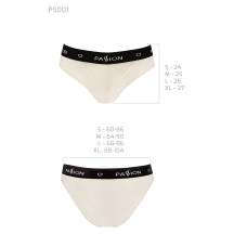 Трусики з широкою резинкою та мереживом Passion PS001 Panties Ecru, розмір L